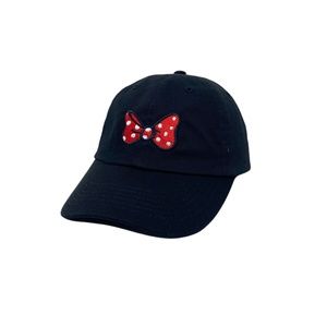 Polka Dot Bow Red and White Strapback Hat Cap